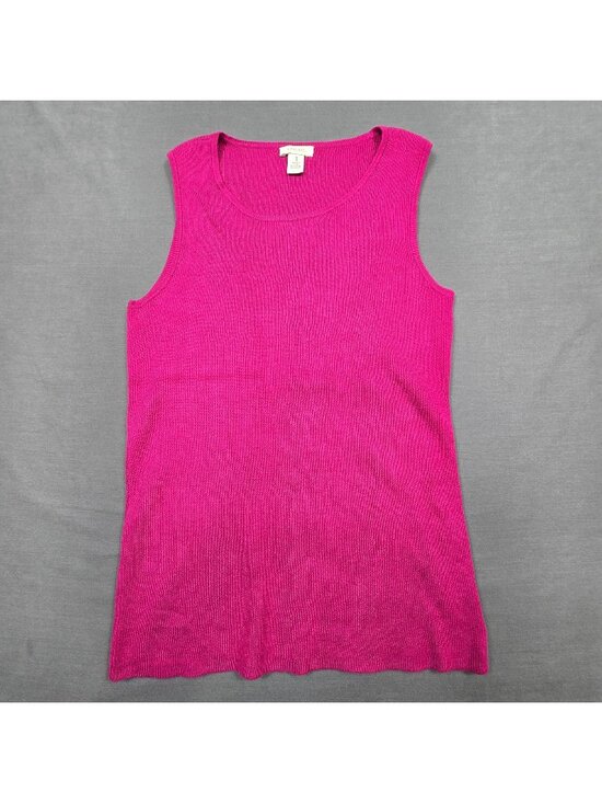 Chico's Tops - Chicos Womens Pink Sleeveless Ribbed Knit Tank Top Size 1 Medium